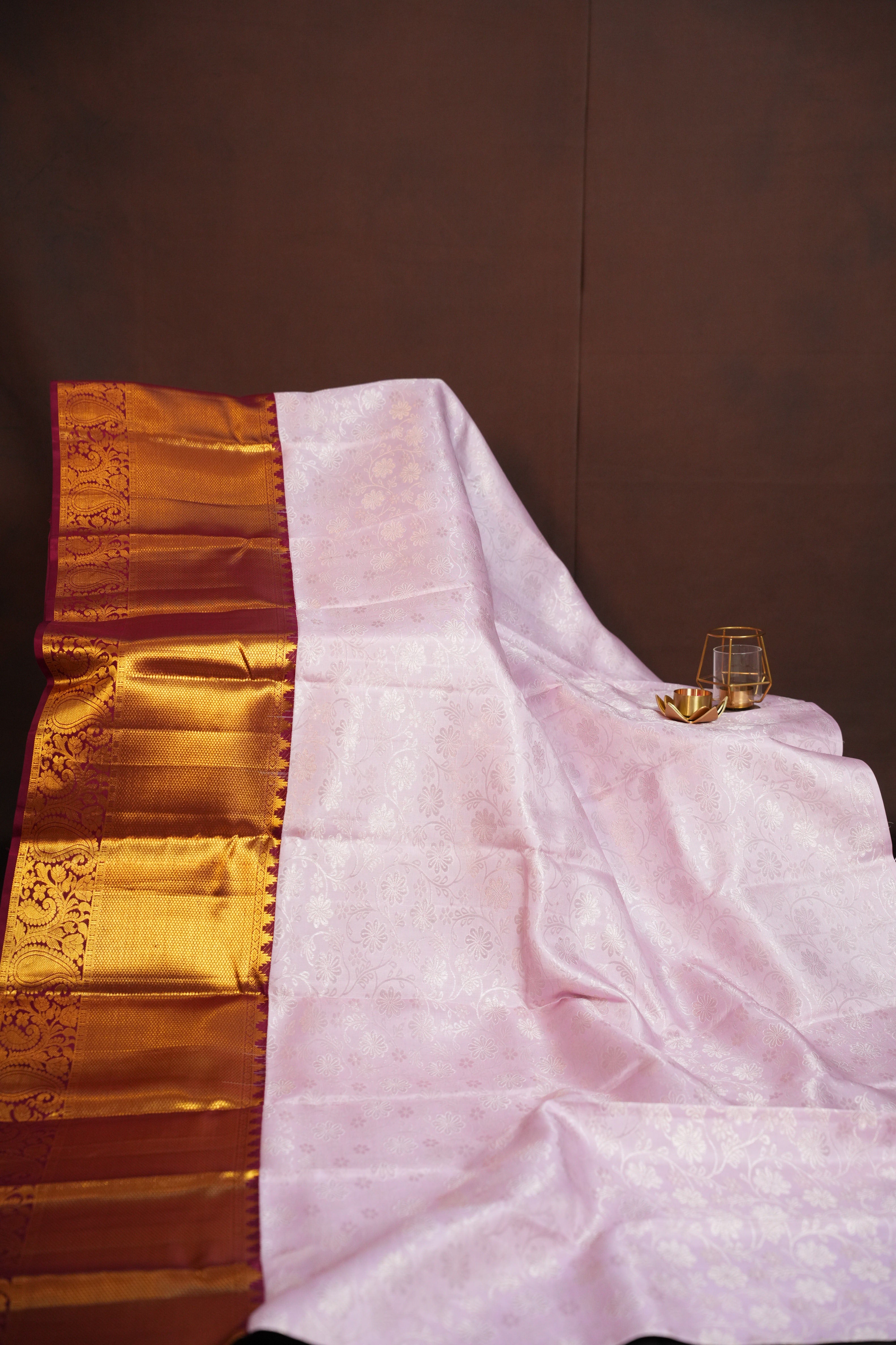 Royal Red Pattu Lehanga Saree with Rich Zari Border