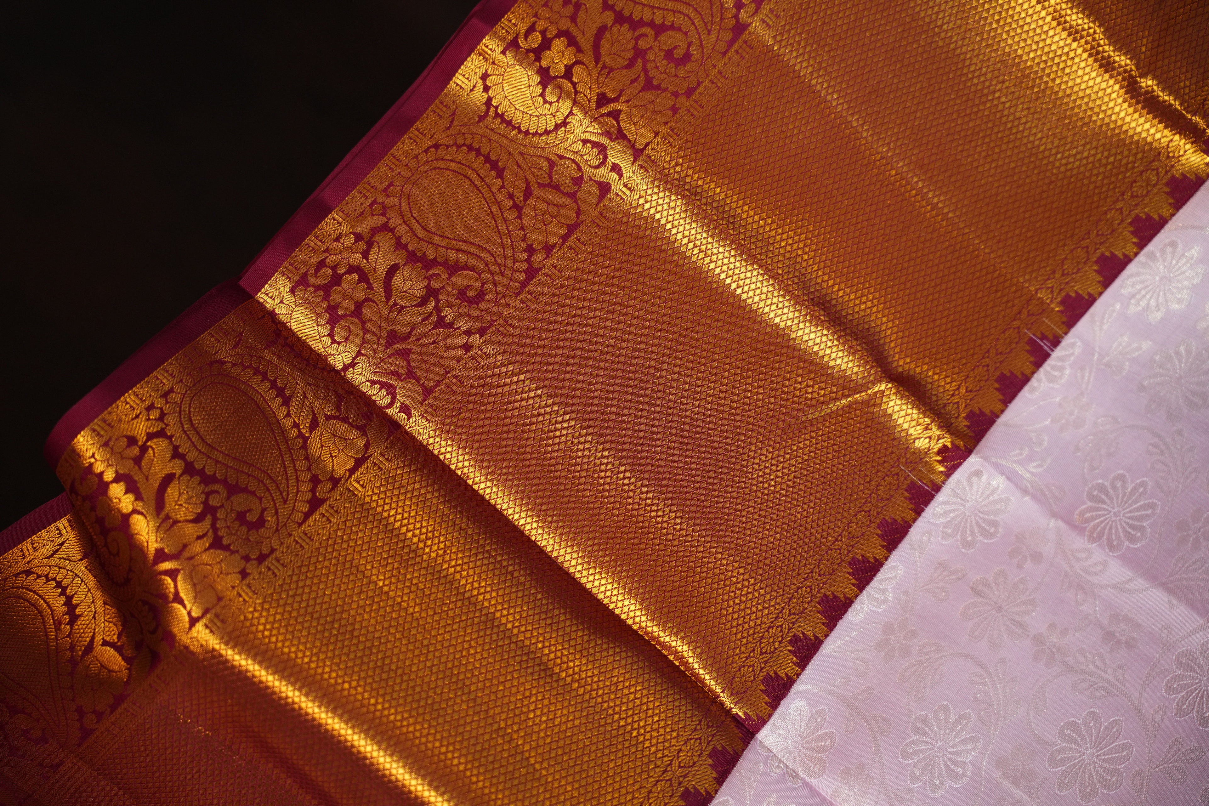 Royal Red Pattu Lehanga Saree with Rich Zari Border