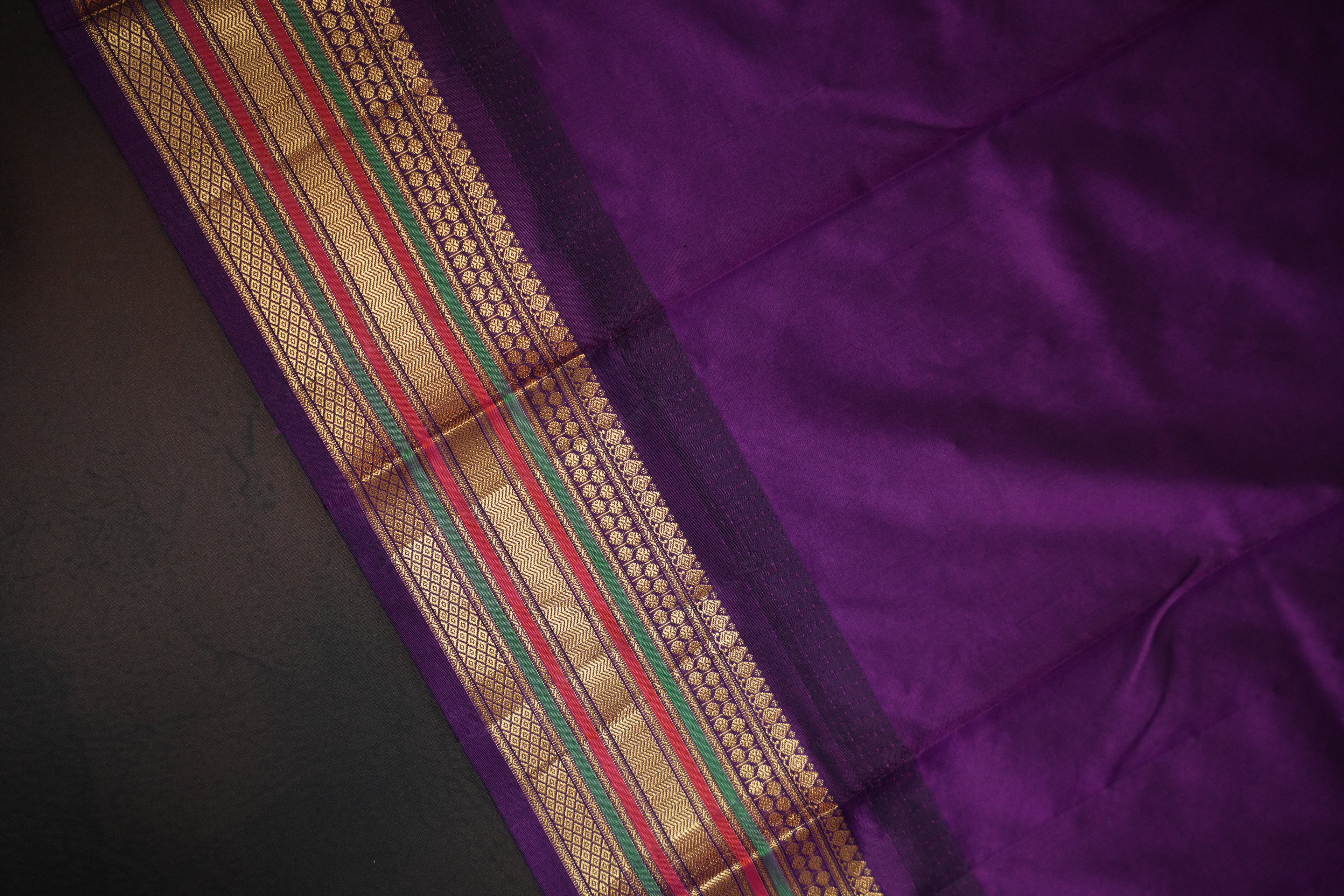 Kanchi Soft Silk Saree with Zari Border
