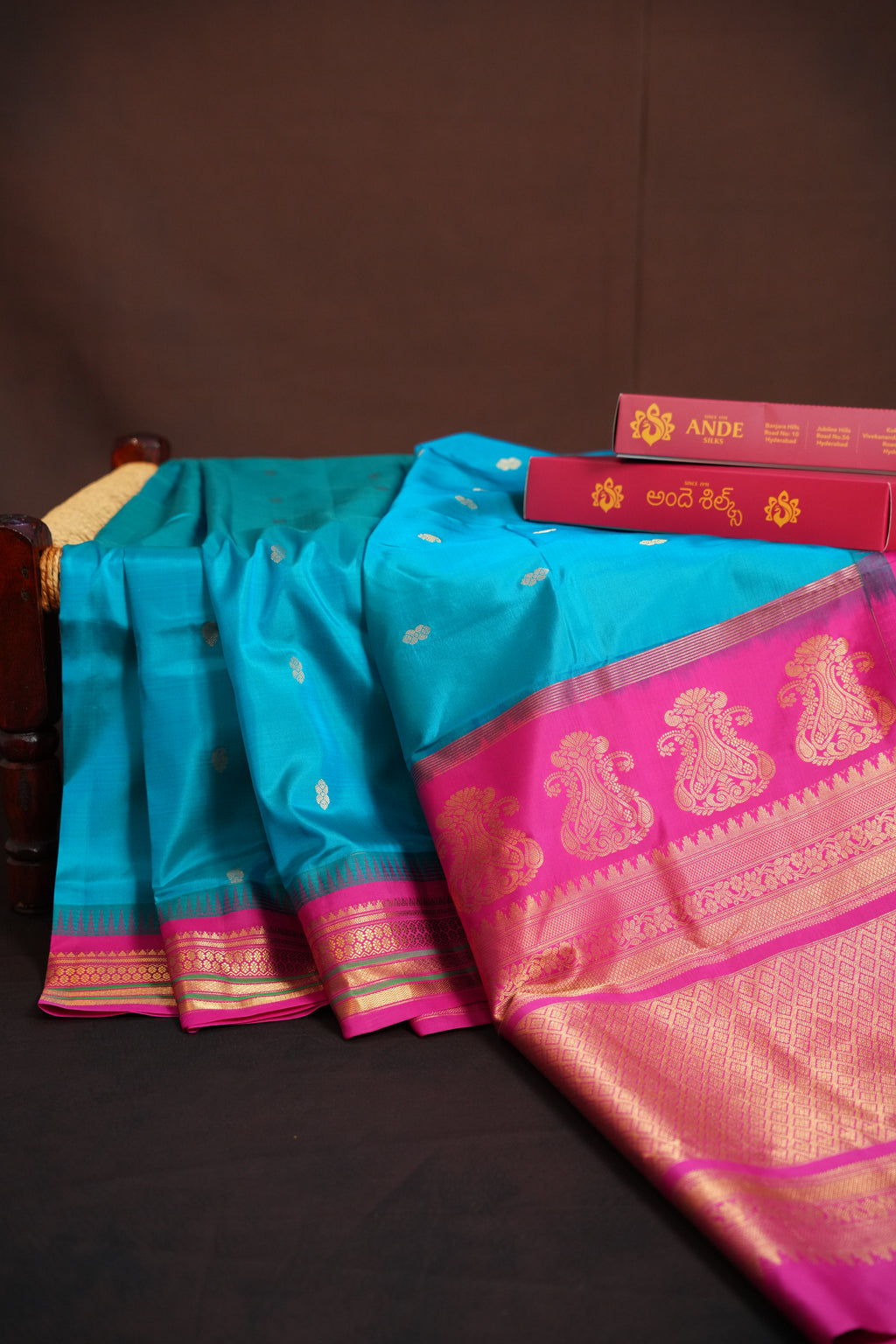 Kanchi Soft Silk Saree with Pink Zari Border