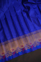 Royal Blue Gadwal Silk Saree with Zari Border | Ande Silks
