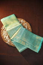 Sea Green Kanchi Pattu Silk Saree with Elegant Gold Zari