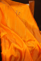 Vibrant Orange Gadwal Silk Saree with Zari Motifs | Ande Silks