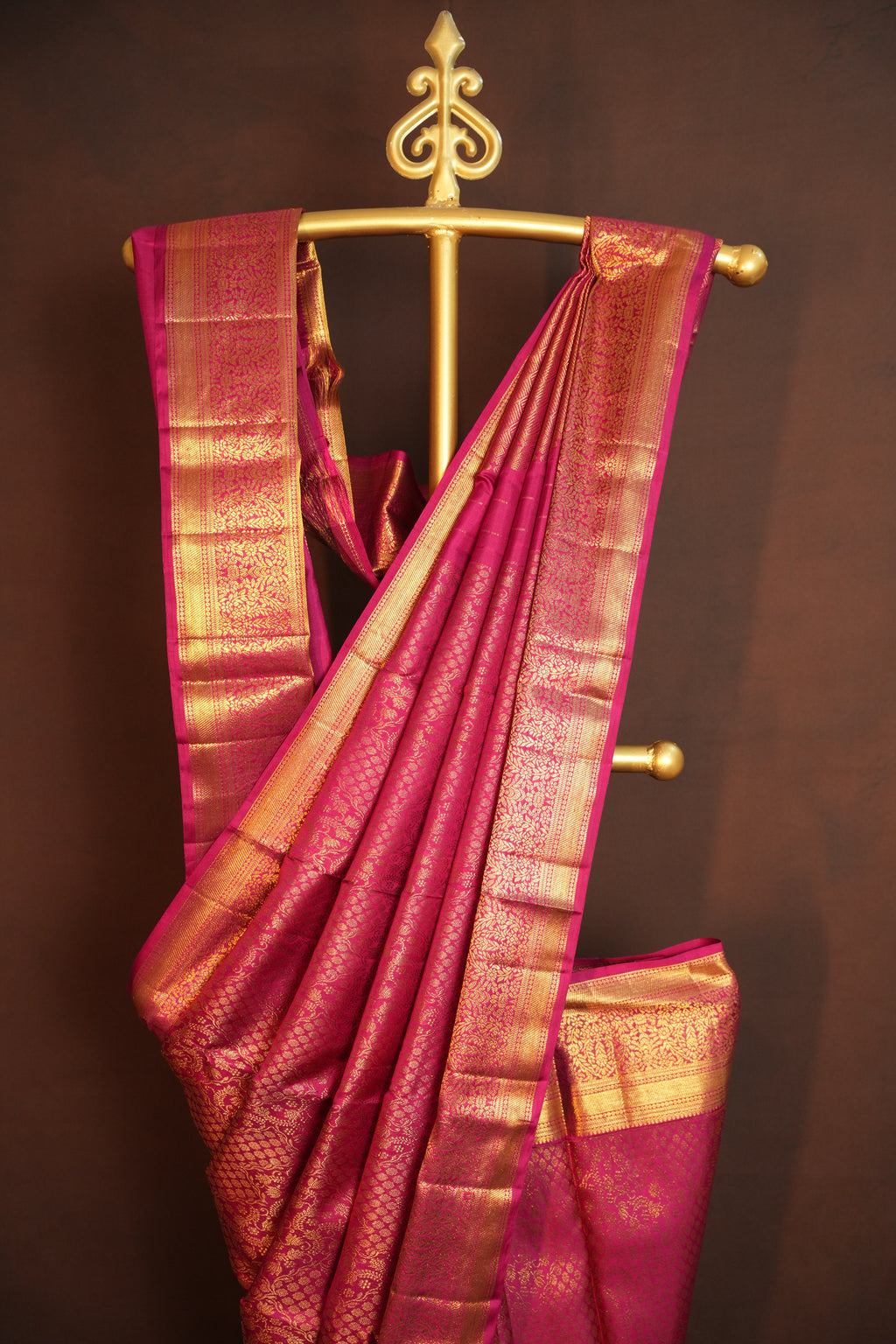 Elegant Pink Kanchi Silk Saree with Rich Gold Zari