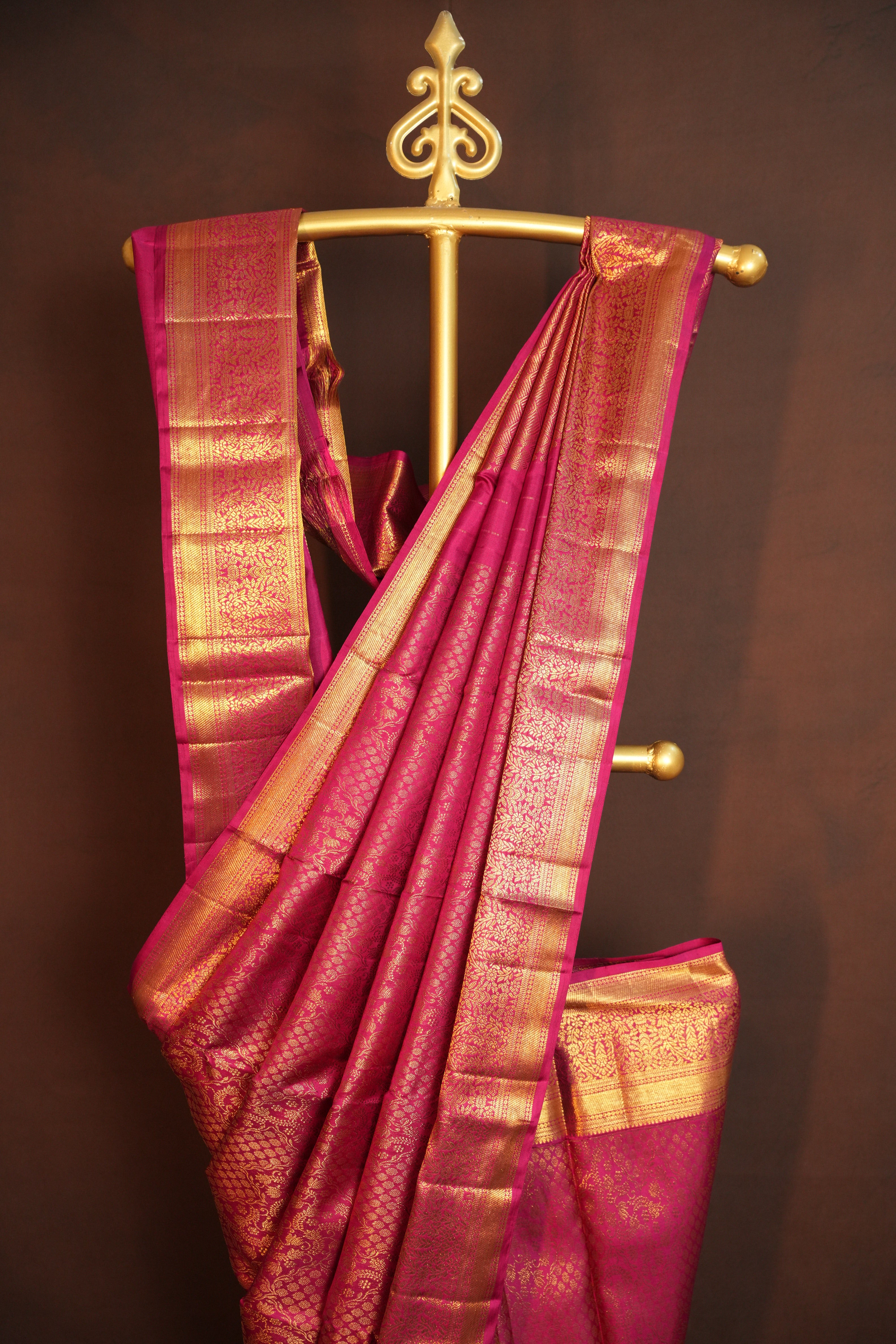 Elegant Pink Kanchi Silk Saree with Rich Gold Zari