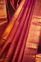Elegant Pink Kanchi Silk Saree with Rich Gold Zari