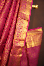 Elegant Pink Kanchi Silk Saree with Rich Gold Zari