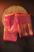 Elegant Pink Kanchi Silk Saree with Rich Gold Zari