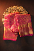 Elegant Pink Kanchi Silk Saree with Rich Gold Zari