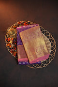 Purple Kanchi Pattu Saree with Rich Gold Zari Border