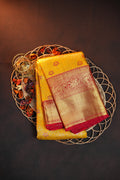 Mustard Yellow Kanchi Pattu Saree with Rich Zari Border