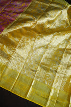 Kanchi Pattu Saree in Pink with Gold Floral Weaving