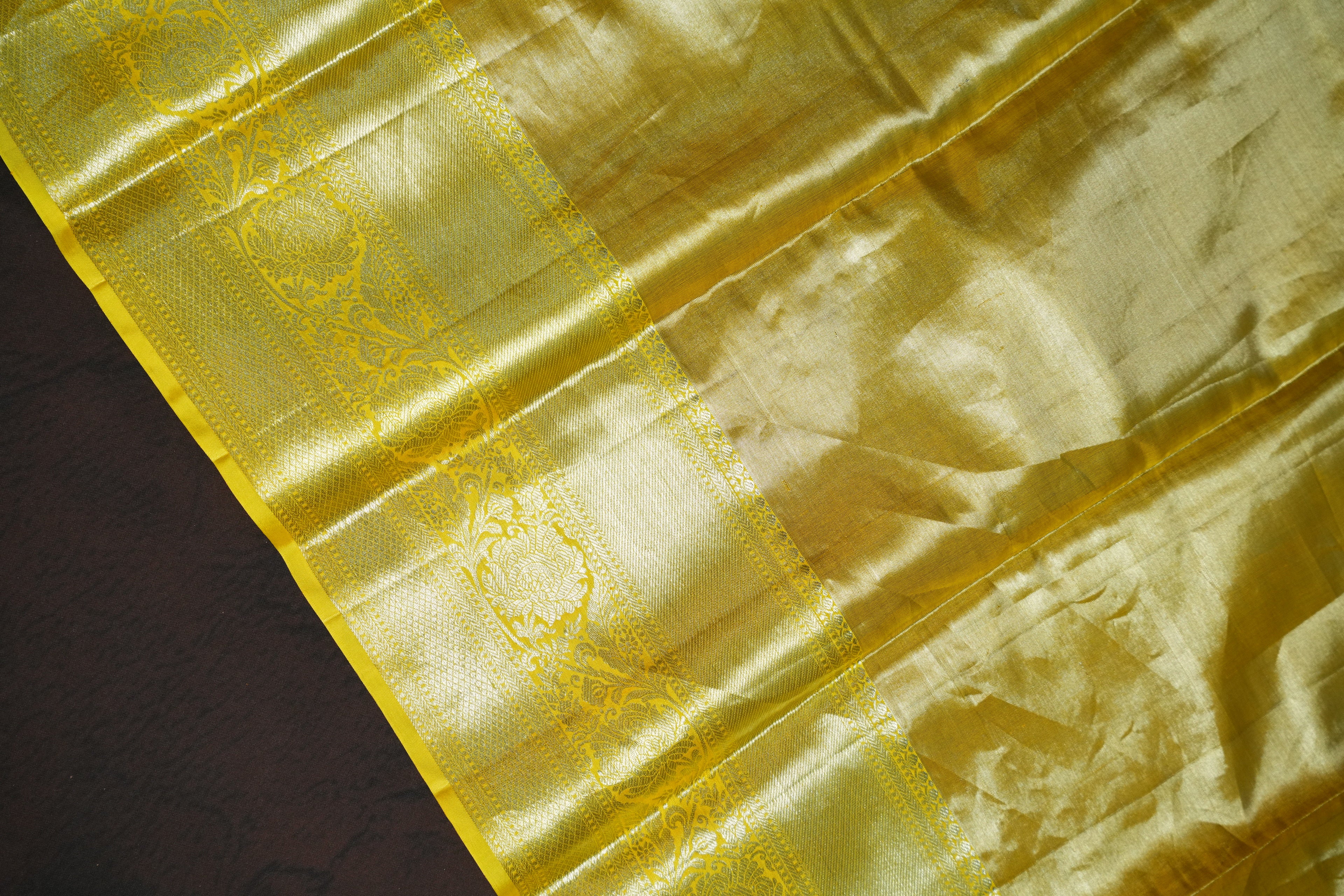 Kanchi Pattu Saree in Pink with Gold Floral Weaving