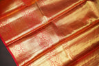 Golden Floral Kanchi Pattu Saree with Rich Red Zari Border