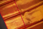 Kanchi Pattu Saree in Copper Gold with Red Border