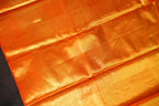 Kanchi Pattu Saree in Silver Grey with Orange Border