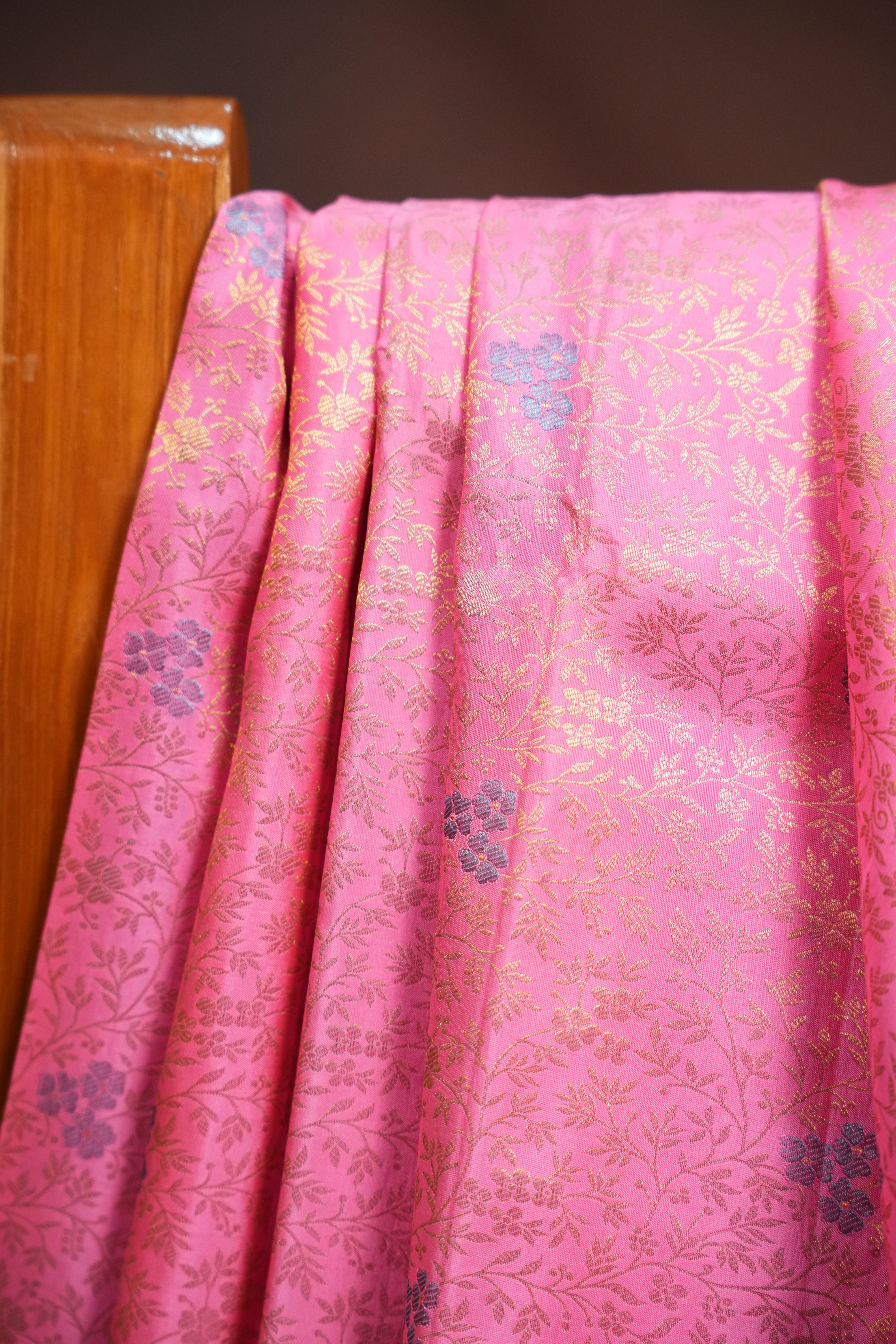 Baby Pink Kanchi Pattu Saree with Rich Silver Zari Border