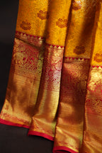 Mustard Yellow Kanchi Pattu Saree with Rich Zari Border