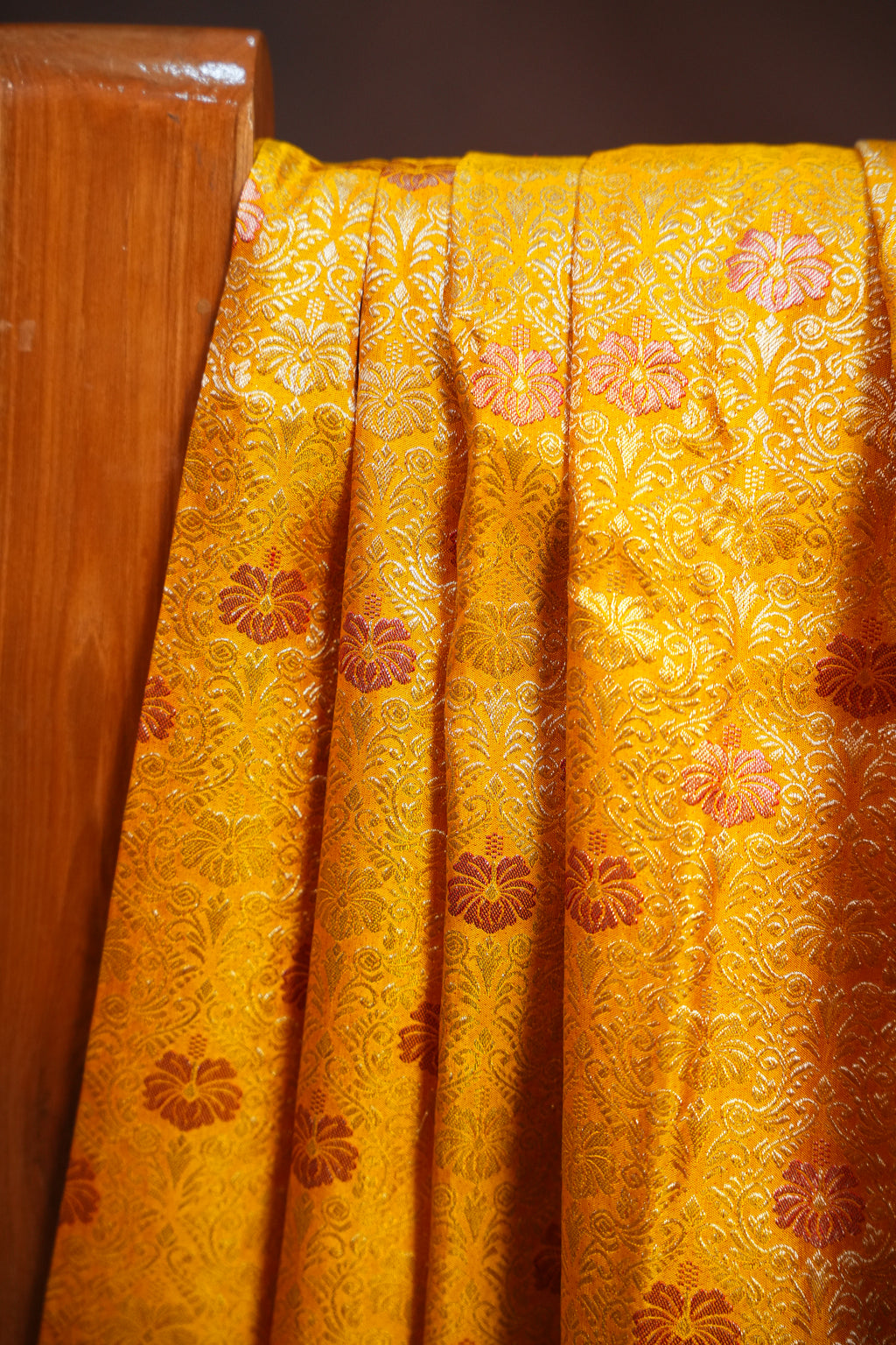 Mustard Yellow Kanchi Pattu Saree with Rich Zari Border