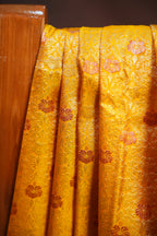 Mustard Yellow Kanchi Pattu Saree with Rich Zari Border