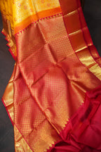 Mustard Yellow Kanchi Pattu Saree with Rich Zari Border