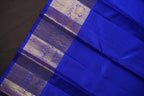Royal Blue Kanchi Pattu Saree with Silver Zari Border