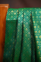 Green Kanchi Pattu Saree with Pink Zari Border