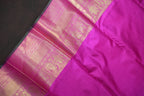 Green Kanchi Pattu Saree with Pink Zari Border