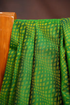 Green Kanchi Pattu Saree with Purple Zari Border
