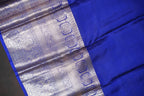 Royal Blue Kanchi Pattu Saree with Silver Zari Border