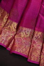 Pink Kanchi Pattu Saree with Rich Gold Zari Border