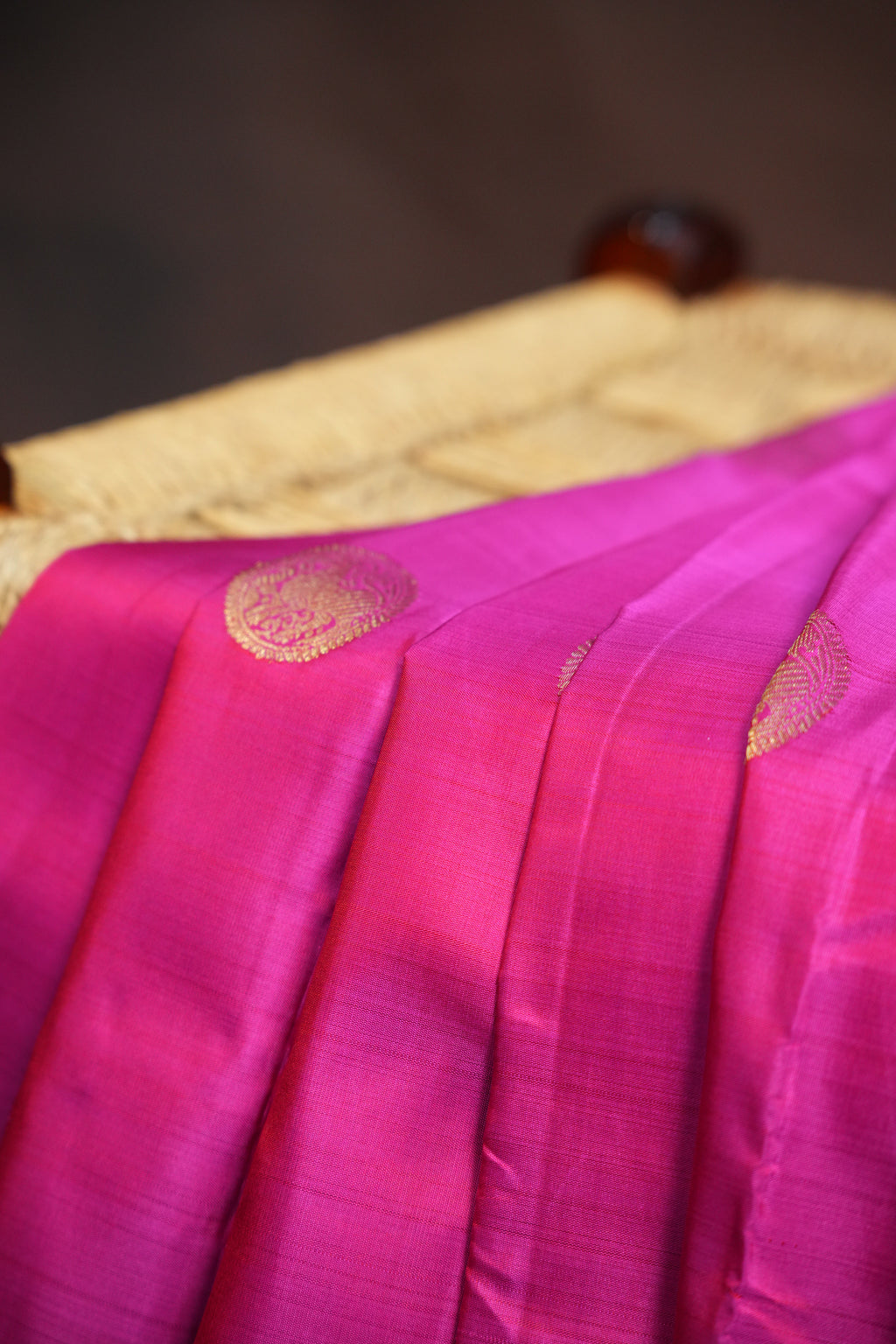 Pink Kanchi Pattu Saree with Rich Gold Zari Border