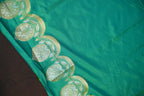 Sea Green Banaras Saree with Zari Buttas