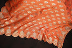 Peach Banaras Saree with Silver Zari Motifs
