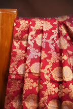 Maroon Banaras Saree with Floral Zari Weaving