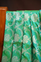 Mint Green Banaras Saree with Pink Zari Border