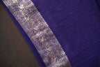 Turquoise Fancy Banaras Saree with Silver Bird & Floral Weaving