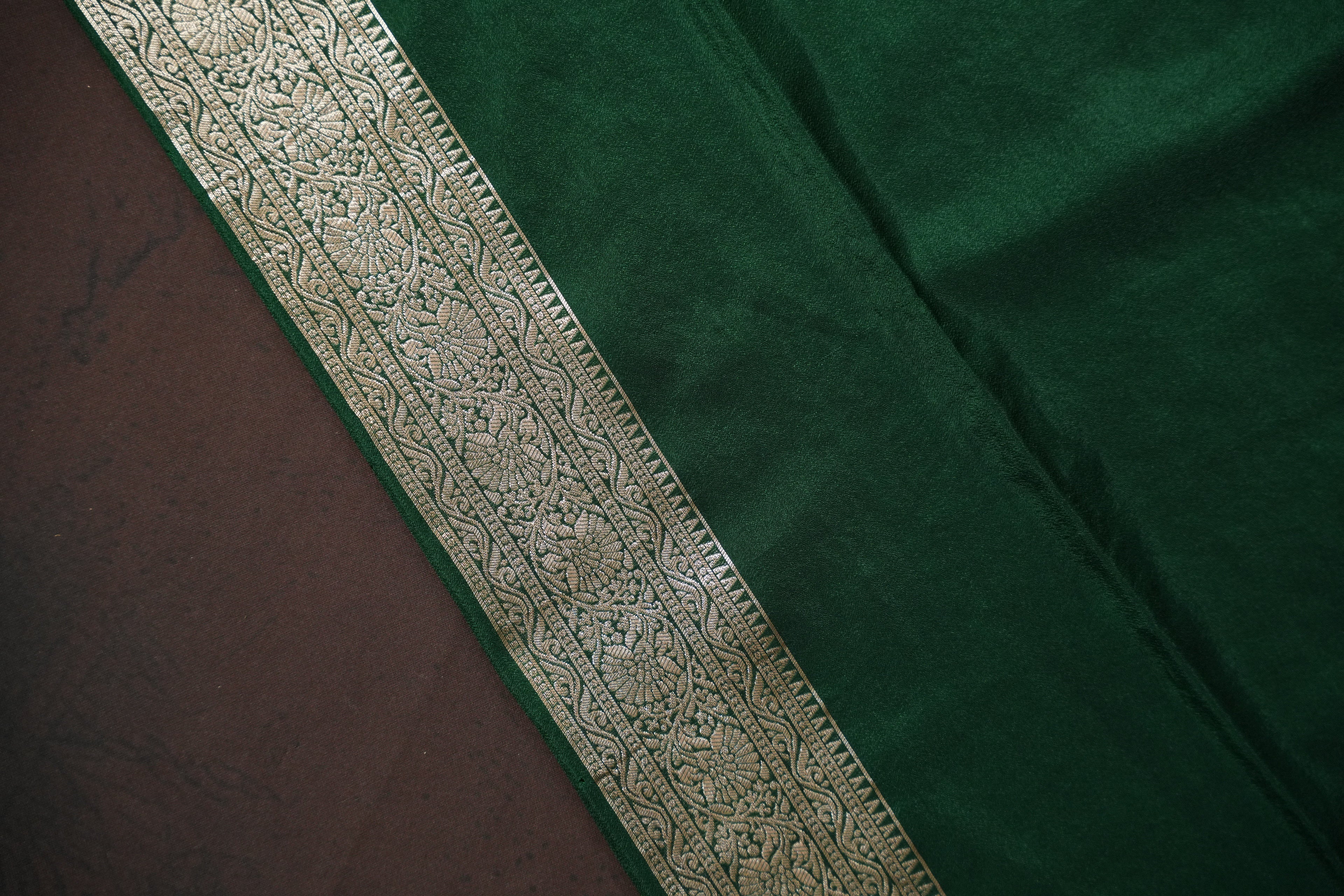 Mustard Yellow Fancy Banaras Saree with Silver Floral Weaving
