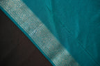 Parrot Green Fancy Banaras Saree with Silver Floral Weaving