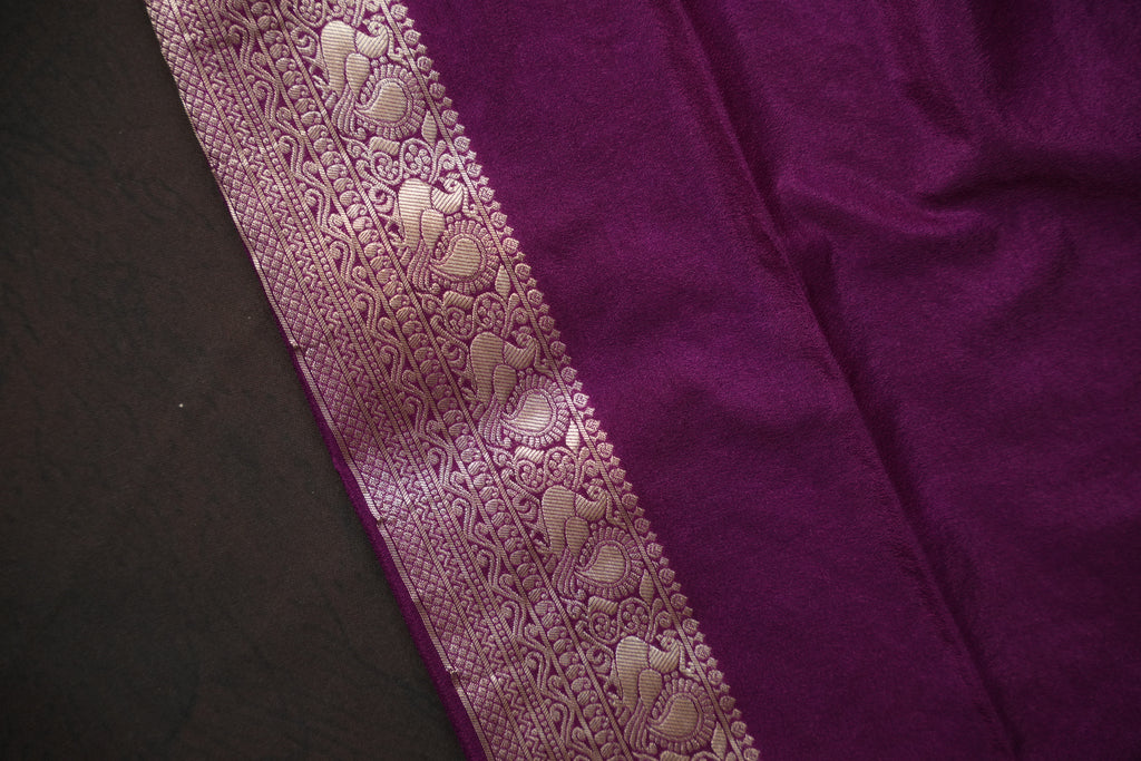 Royal Blue Fancy Banaras Saree with Silver Floral Bird Weaving