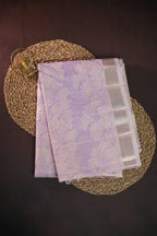 Benaras Saree with Elegant Floral Prints in Lavender