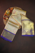 Royal Purple Kanchi Bridal Saree with Rich Zari Weaving