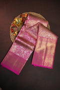 Magenta Pink Kanchi Bridal Saree with Rich Zari Weaving
