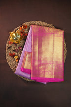 Pink Kanchi Bridal Saree with Rich Gold Zari Weaving