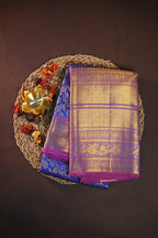 Royal Blue Kanchi Bridal Saree with Rich Zari Weaving