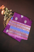 Royal Purple Maharani Pattu Saree with Silver Zari Border