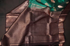 Emerald Green Kanchi Vintage Silk Saree with Antique Zari Border