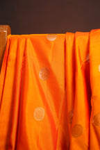 Orange Pink Kanchi Vintage Silk Saree with Rich Zari Pallu