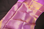 Lavender Pink Kanchi Vintage Silk Saree with Antique Zari Border