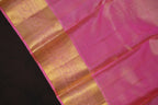 Lime Green Kanchi Vintage Silk Saree with Pink Zari Border